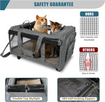Portable Pet Carrier Up to 33lbs with Breathable Mesh & Safe Locking Zippers, Airline Approved