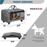 Portable Pet Carrier Up to 33lbs with Breathable Mesh & Safe Locking Zippers, Airline Approved
