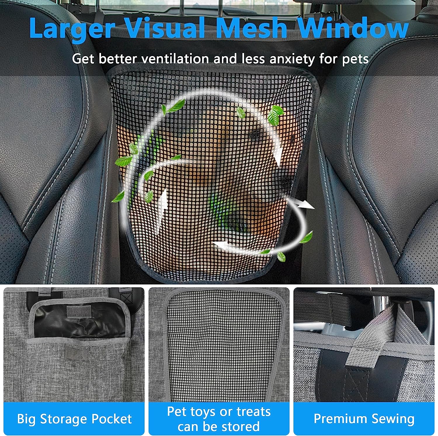 (Out of Stock) 5-in-1 Dog Car Seat Cover for Back Seat 600D Oxford Cloth Waterproof Pet Seat Cover Hammock Fit Most Cars, Trucks & SUVs