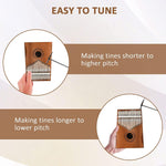 Kalimba Thumb Piano 17 Keys Portable Mahogany Mbira Finger Piano for Kids and Adults Beginners