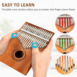 Kalimba Thumb Piano 17 Keys Portable Mahogany Mbira Finger Piano for Kids and Adults Beginners