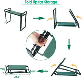 Garden Kneeler and Seat Heavy Duty Gardening Stool with Tool Bag & EVA Kneeling Pad