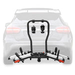 Hitch Bike Rack for 2 Bikes, Foldable Bicycle Car Racks w/ Adjustable Arms Smart Tilting for 2.4" Width Tire, 1.25" & 2" Receiver