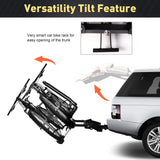 Hitch Bike Rack Platform Style Bike Carrier, Foldable Bicycle Car Racks for 3.9" Width Tire & 2" Receiver, 132 lbs Capacity