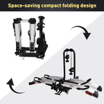 Hitch Bike Rack Platform Style Bike Carrier, Foldable Bicycle Car Racks for 3.9" Width Tire & 2" Receiver, 132 lbs Capacity