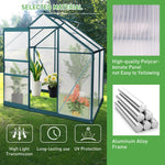6'X 4' Walk-in Polycarbonate Greenhouse Aluminum Heavy Duty Greenhouse Kit for Backyard Use in Winter