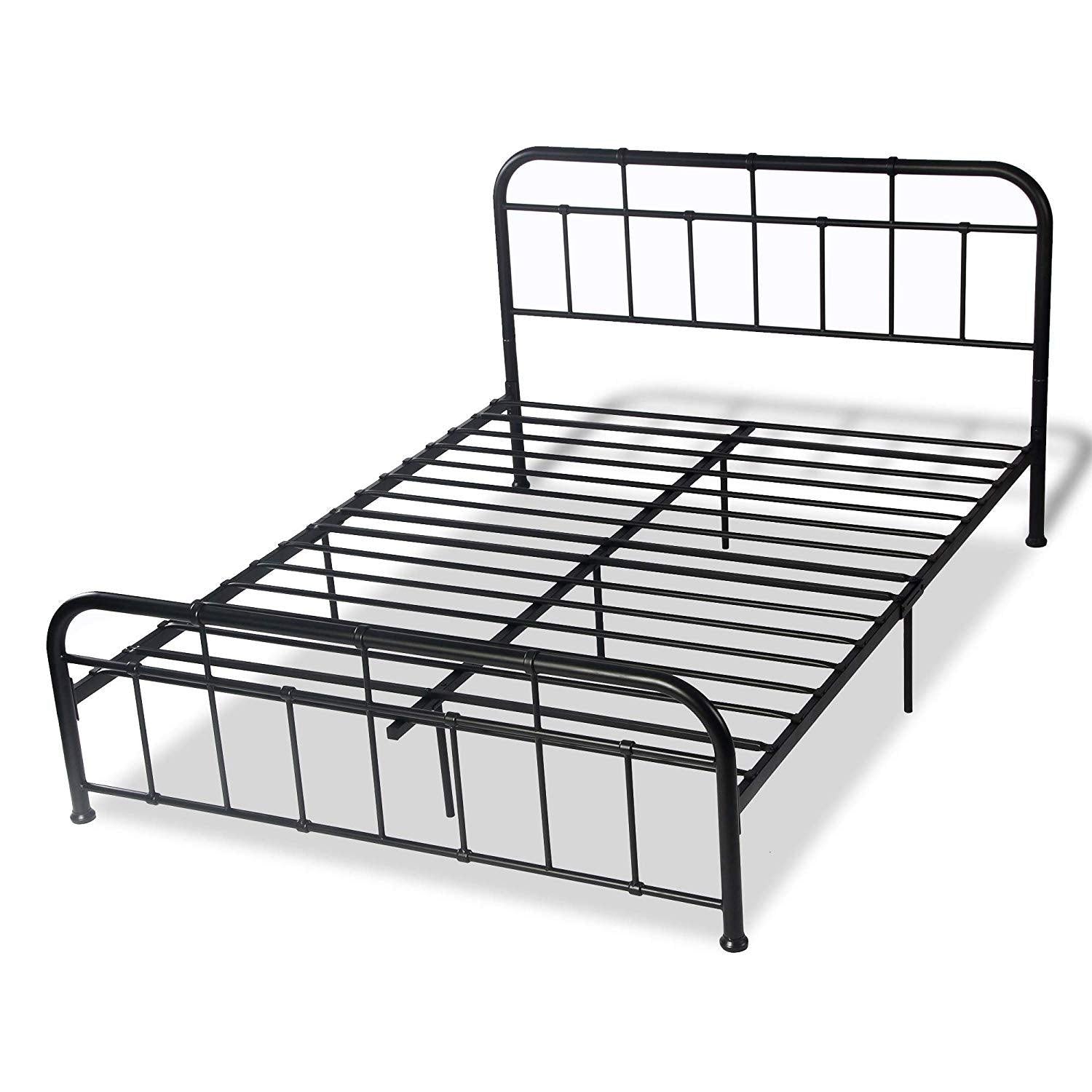 Bosonshop Mordern Queen Size Platform Bed with Frame, Black, 12inch