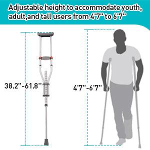 Folding Underarm Crutches Aluminum Frame