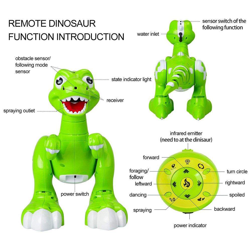 Bosonshop Kids Remote Control Interactive Spraying Water Dinosaur