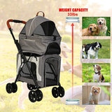 Double Pet Strollers for Dogs/Cats3 in 1 Design, with Pet Carrier Bag - Bosonshop