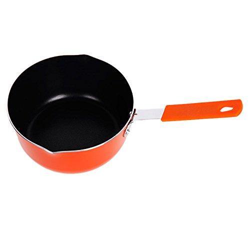 Bosonshop Mini Aluminum Nonstick Butte Warmer Milk Cookware Pot Silicone Handle