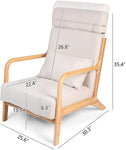 Mid-Century Modern Accent Chairs Fabric Reading Armchair Easy Assembly Upholstered Linen Lounge Chair - Bosonshop