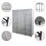 Bosonshop 59" Clothes Closet Portable Storage Organizer with Hanging Rod, Nonwoven Fabric, 12 Storage Shelves-Grey