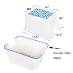 Bosonshop 2 PCS 10" Tall Non-Slip Step Stool for Kids Adults Large Stools with Strong Portable Carrying Handle (White)