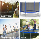 12 FT Trampoline For Kids And Family Outdoor Trampoline With Safety Enclosure Net, Ladder And Spring Cover - Backyard Bounce Jump Have Fun - Bosonshop