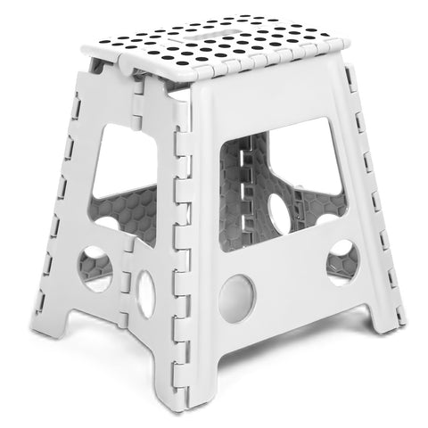 2 Pack Folding Step Stool with Portable Carrying Handle Safe Enough, White