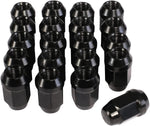 Set of 20 M12x1.5 Black Lug Nuts with Cone Seat, for Ford Focus Chevrolet Trailblazer S10 GMC Aftermarket Wheel