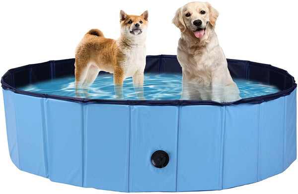 (Out of Stock) Foldable Dog Pet Swimming Pool Slip-Resistant PVC Kiddie Pool Collapsible Bathing Tub for Dogs and Cats