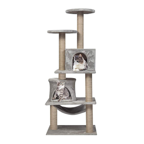 49.2” Mordern Cat Tree Tower - Grey - Bosonshop