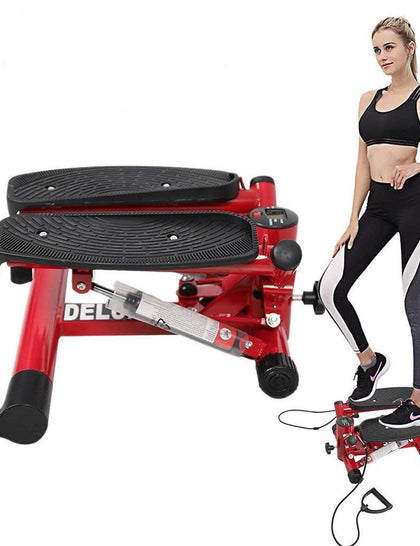 Folding Fitness Step Machine Air Walk Trainer Exercise Stepper Glider with LCD Display for Home, Office and Gym
