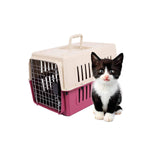 Bosonshop Portable Pet Airline Box,Outdoor Portable Cage Carrier Suitable for Dogs Cats Rabbits Hamsters, Small Red
