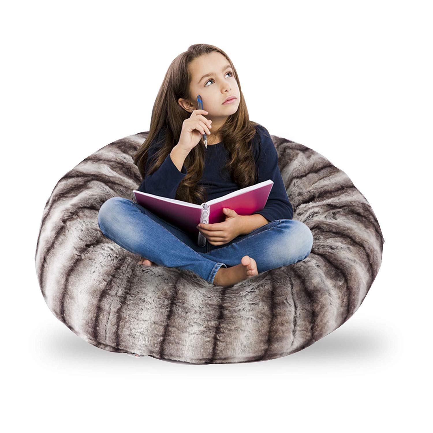 Bosonshop Comfy Bean Bag Chair Sofa Plush Furry Sponge Filling for Adults and Kids 3 Ft