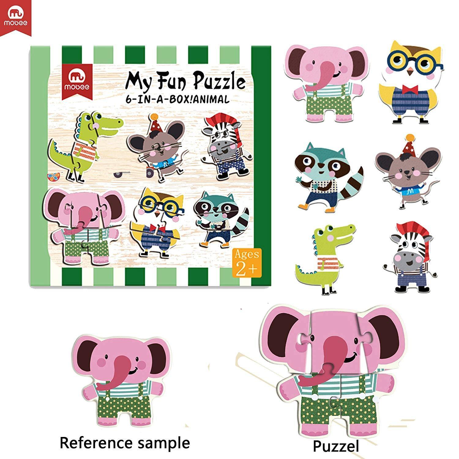 Bosonshop 6-in-1 Educational Jigsaw Puzzles with Reference Sample for Preschool Kids, Circus Puzzle