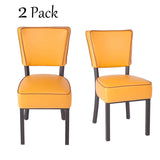 Bosonshop 33" Upholstered Bar Stools with Cushioned Seat，Modern Dinning Kitchen Chair (Set of 2), Yellow