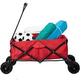 Bosonshop Outdoor Collapsible Folding Utility Beach Wagon Sports Storage Cart Sturdy Steel Frame
