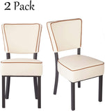 33" Upholstered Bar Stools with Cushioned Seat，Modern Dinning Kitchen Chair (Set of 2), Creamy-White - Bosonshop