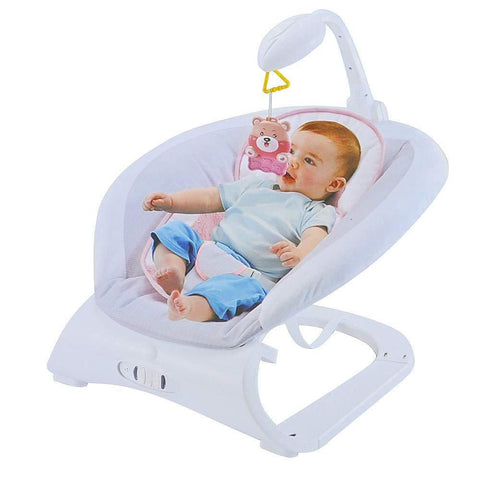 Baby Contrast Bouncer with Vibrating Seat Baby Rocker Sleeper, Pink - Bosonshop