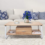 Bosonshop 47” Modern End Table with Drawer Storage Shelf Rectangular Side Table