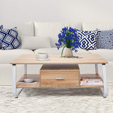 Bosonshop 47” Modern End Table with Drawer Storage Shelf Rectangular Side Table