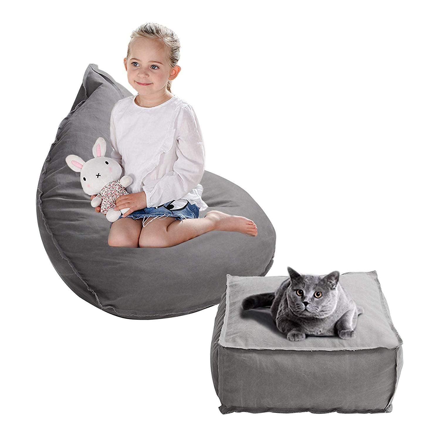 Bosonshop 3 Feet Kids Bean Bag Chair Sofa Seat with Foot Pad for Children