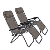Bosonshop Zero Gravity Lounge Chair, Support 300 Lbs, 2PC Brown