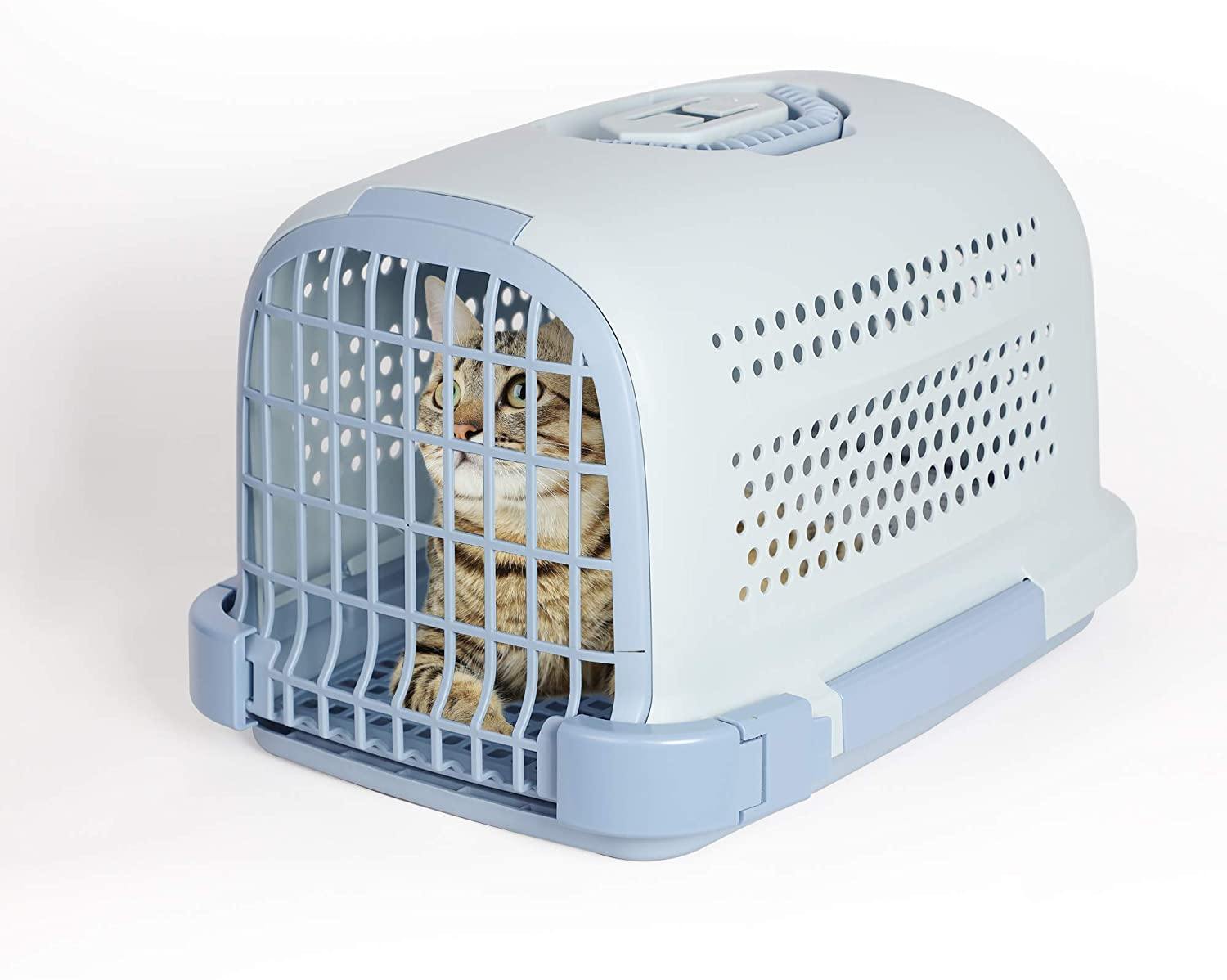 Pet Travel Cage Pet Hard-Side Carrier Plastic Pet Travel Kennel for Dog, Animal Carrier - Bosonshop