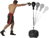 Punching Bag Stand Reflex Freestanding Boxing Heavy Bag with Stand Height Adjustable Speed Punching Ball for Adult and Kids Fitness Training -Black - Bosonshop