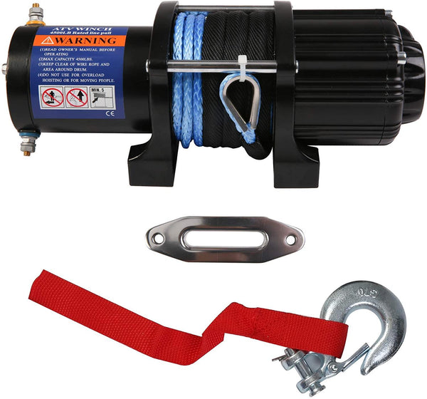 4500lbs Electric Winch 12V DC ATV Winch, Steel Rope with Wireless Handheld Remote, Waterproof
