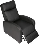 Recliner Chair PU Leather Single Sofa Adjustable Home Theater Seating Recliner Sofa for Living Room & Bedroom, Black - Bosonshop