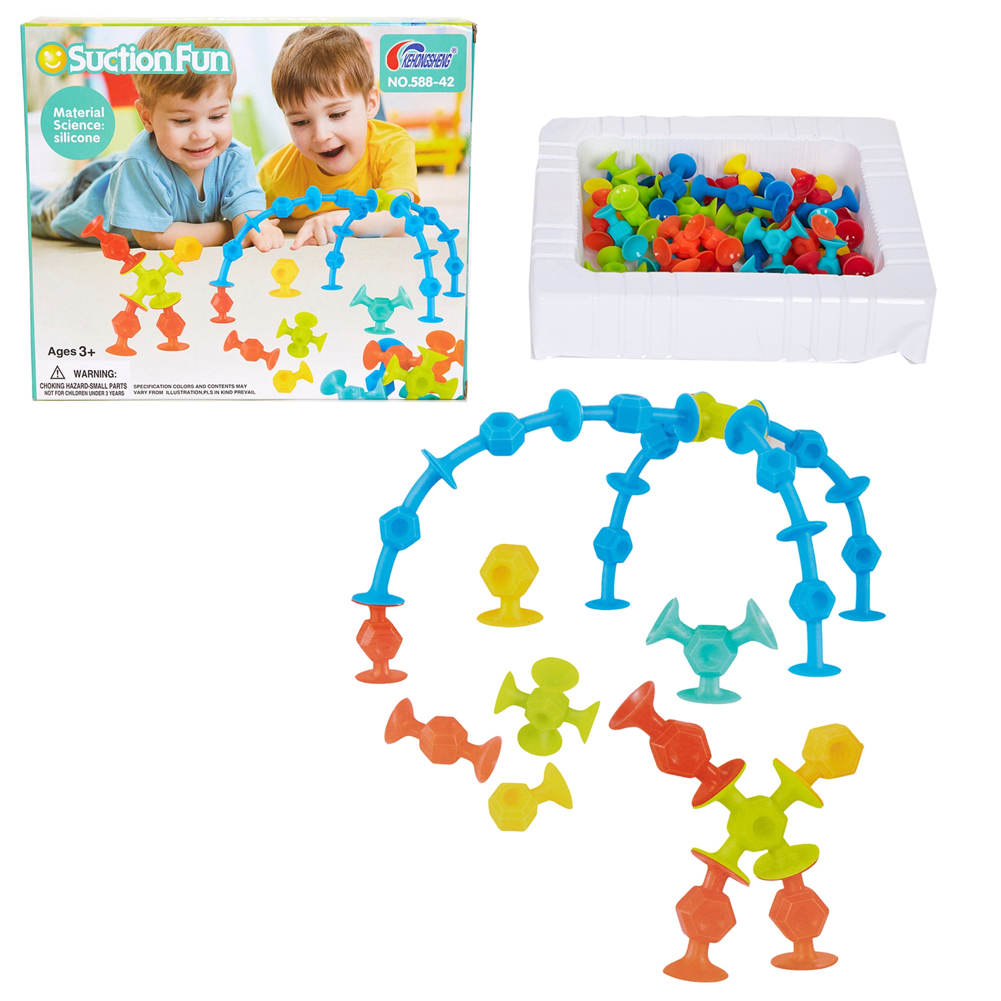 Bosonshop Baby Building Blocks Colorful Security Silicone Building Toy
