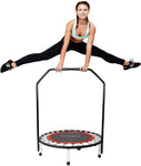 40" Foldable Mini Trampoline, Fitness Rebounder with Foam Handle, Exercise Trampoline for Kids Adults Indoor/Garden Workout - Bosonshop