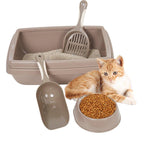 Bosonshop Plastic Pet Supplies Set Cat Kitten Dog Litter Tray, Bowl, Litter Scoop and Food Scoop