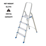 Bosonshop Foldable Aluminum 4 Step Ladder with Anti-Slip, Household