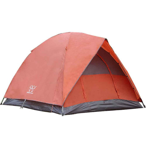 Bosonshop Outdoor Double layer Waterproof Family Tent for Traveling, Camping, Hiking with Portable Bag, Red