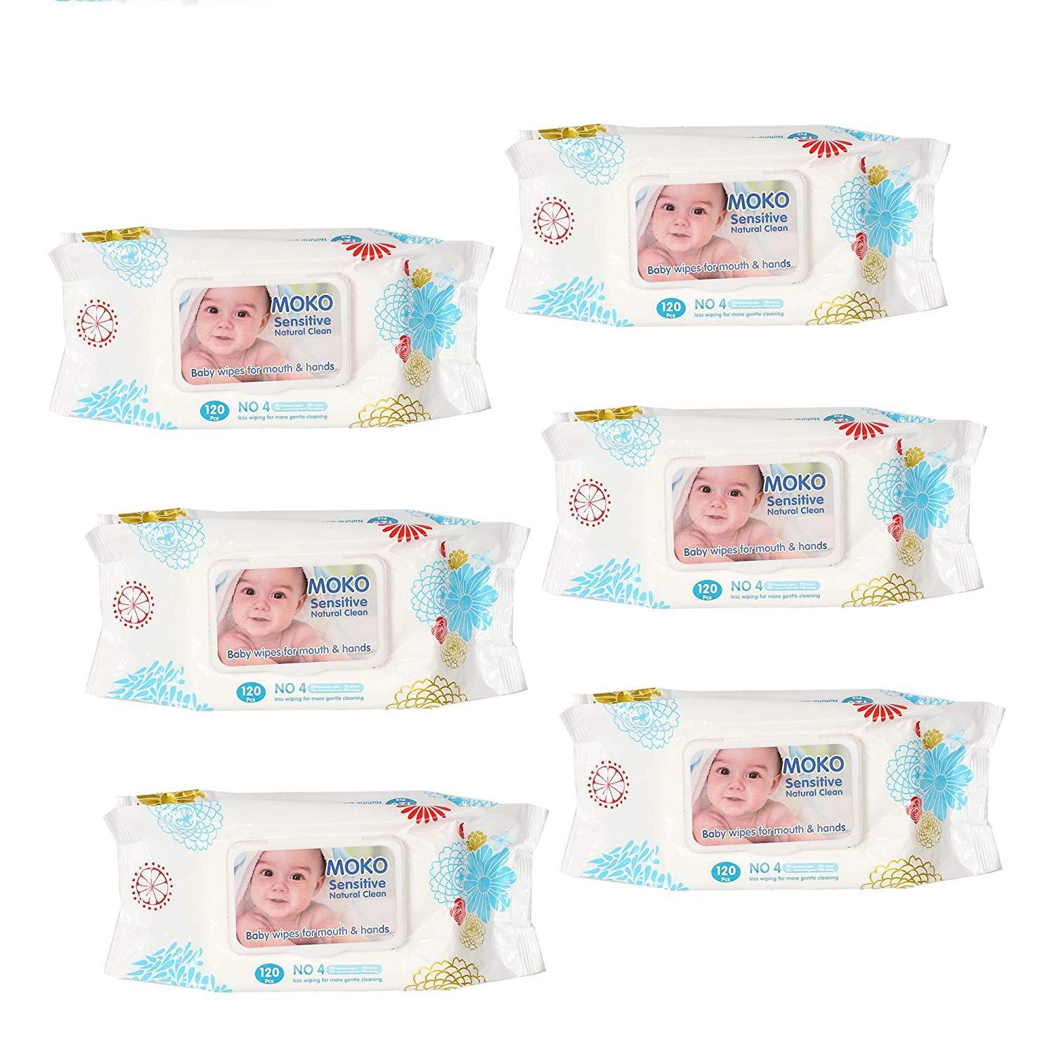 Baby Wipes Baby Wet Tissue Soft Cleaning Wipes Natural Wet Wipes, 6 Packs, 600 Wipes(1pc, 100 wipes) - Bosonshop