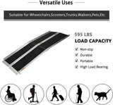6' Lightweight Aluminum Folding Portable Walled PVC Carpeted Wheelchair Ramp - Bosonshop