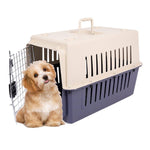 Bosonshop Plastic Cat & Dog Carrier Cage with Chrome Door Portable Pet Box Airline Approved
