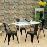 Set of 4 Metal Wood Dining Chair of Stackable Tolix Style - Bosonshop