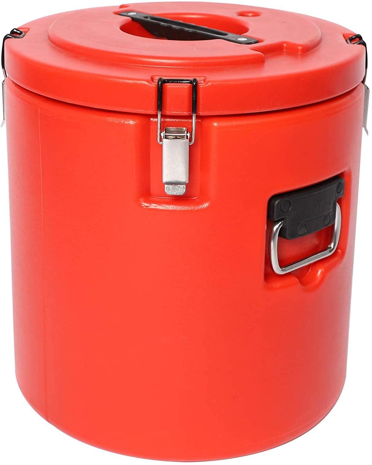 Commercial 30L Large Food Warmers Bucket Double Stainless, Keep Food Cold Hot Constant Temperature for Restaurant,Party Meal (Red) - Bosonshop