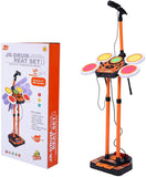 Kids Preschool Musical Toys Drum Set with Adjustable Microphone and Drum Sticks and Stand - Bosonshop